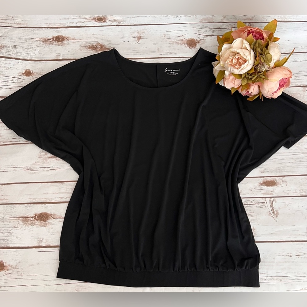 Lane Bryant Black Dolman Sleeve Top 14/16